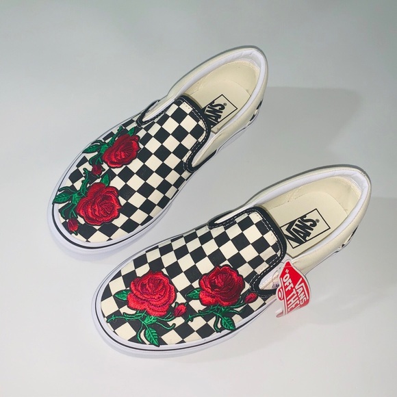 Checkered Embroidery Rose vans - Picture 2 of 4